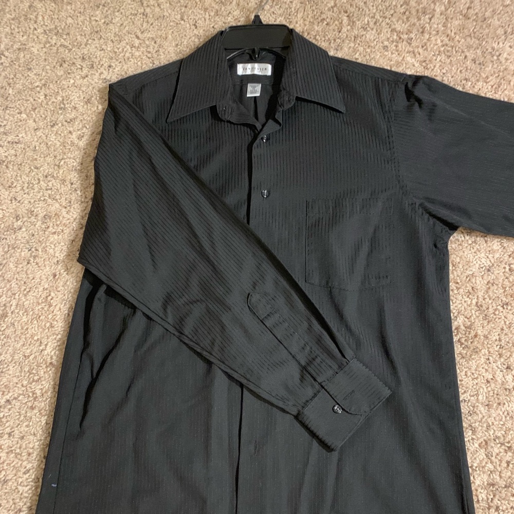 Van Heusen black dress shirt mens size 15